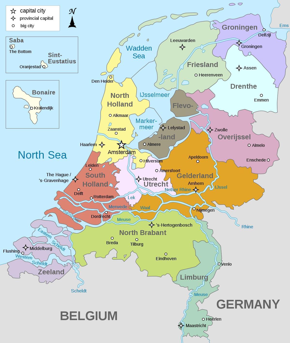 Amsterdam holandsko mapě