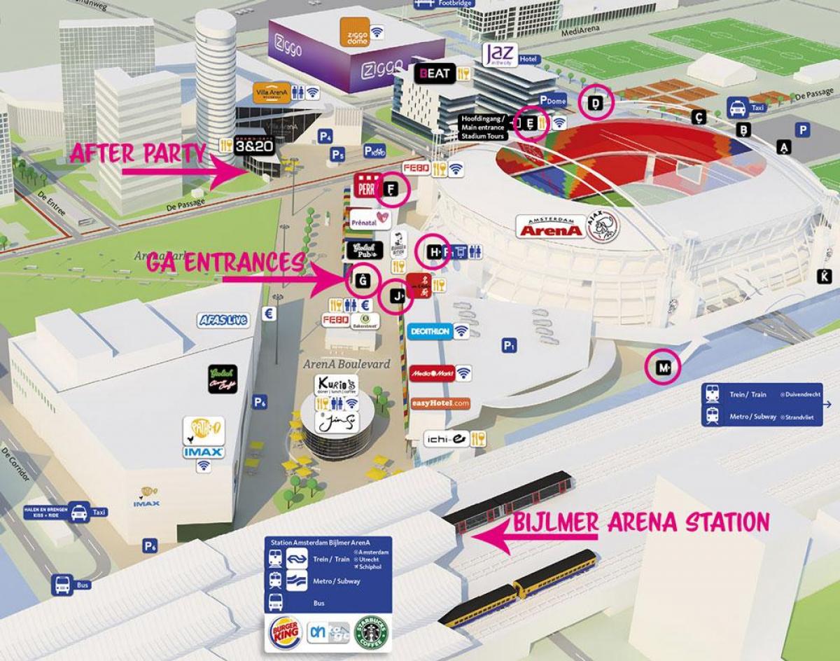 arena Amsterdam mapě
