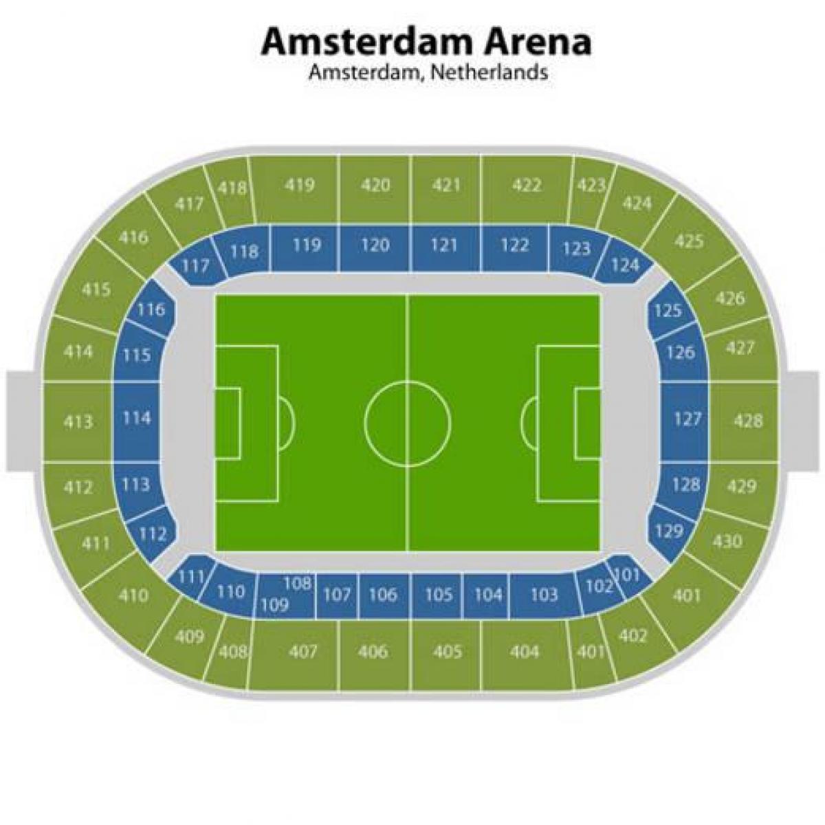 mapa Amsterdam arena sedadla
