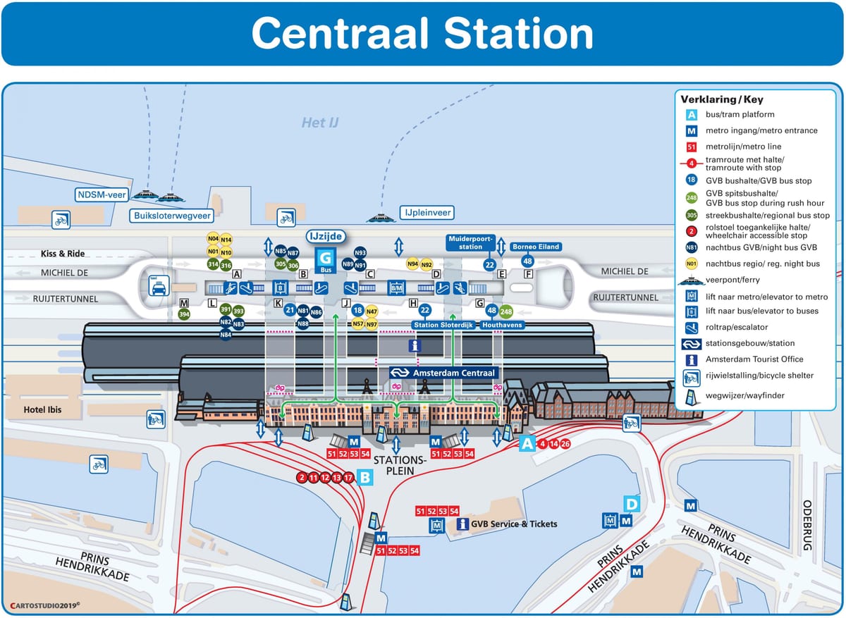 Amsterdam centraal mapě