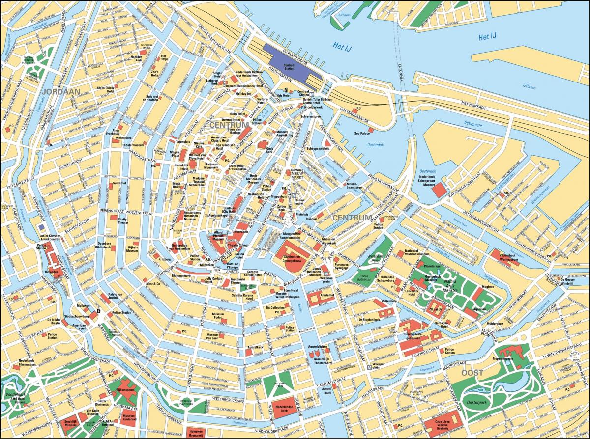 Amsterdam centrum města mapa