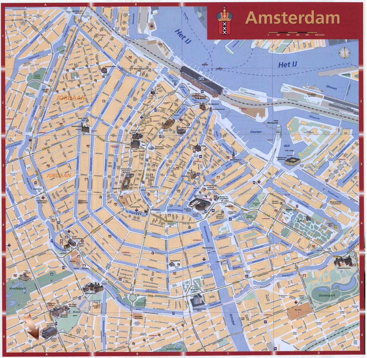 Amsterdam, nizozemsko mapa