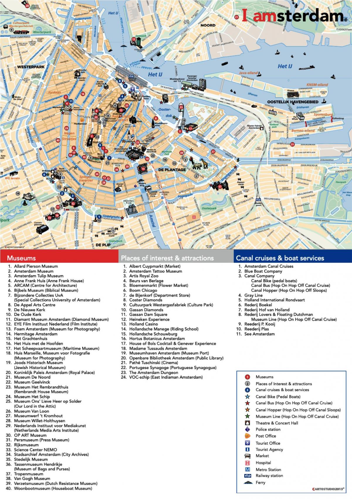 Amsterdam muzea mapě