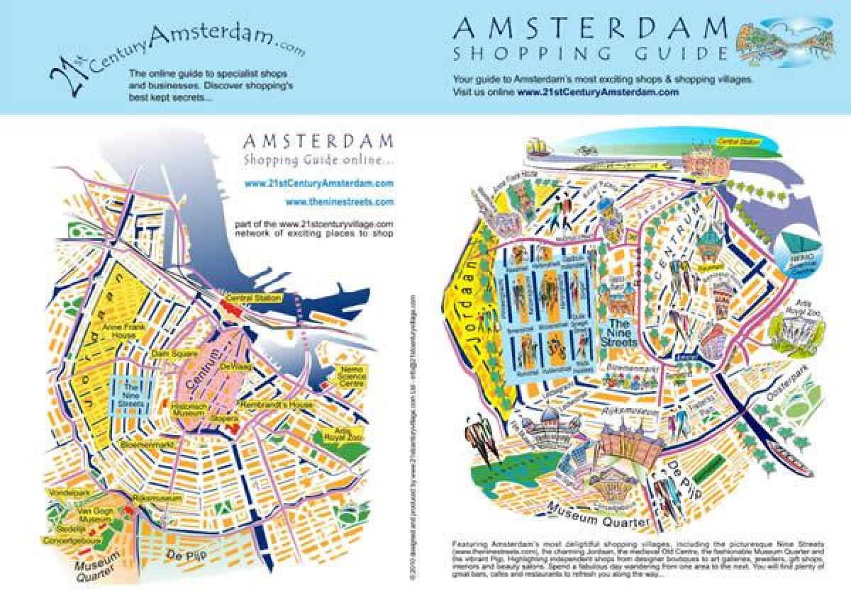 Amsterdam nákupní ulice mapa