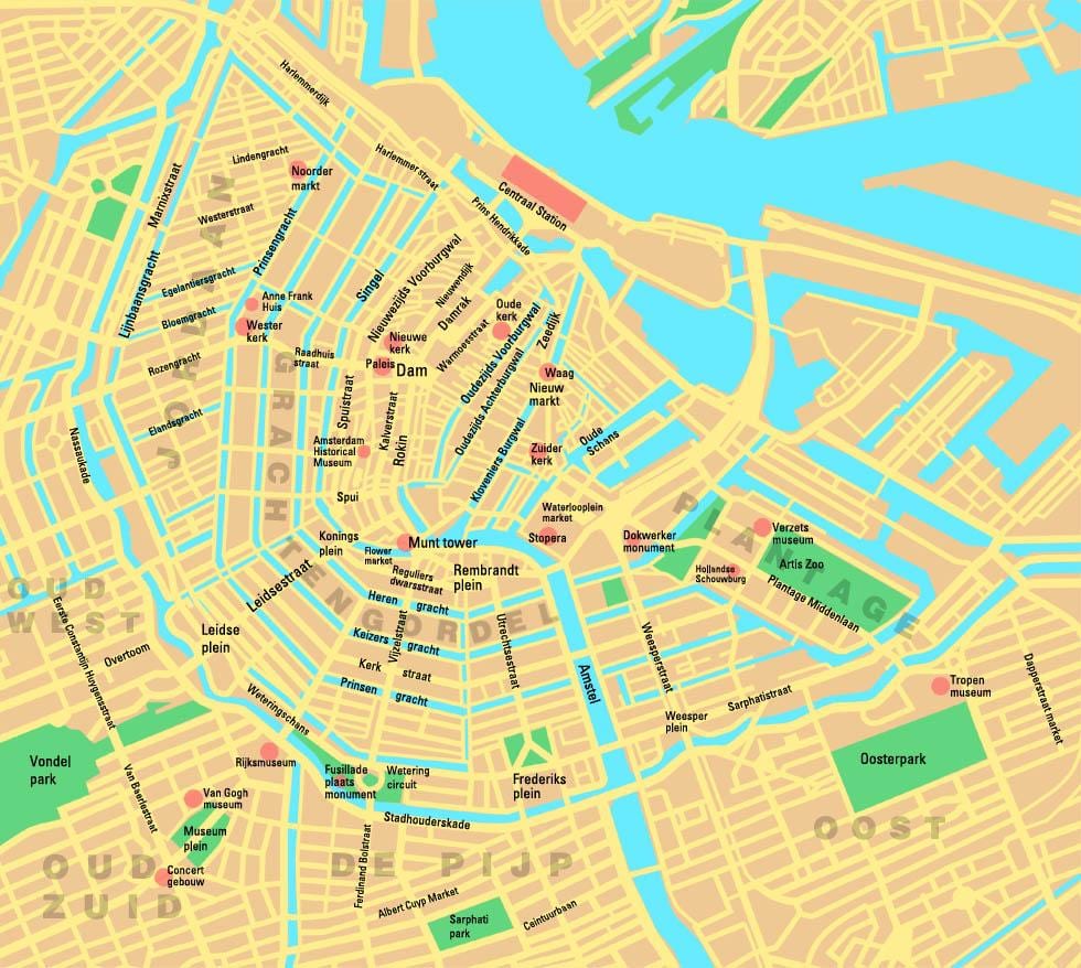 oblasti Amsterdam mapě