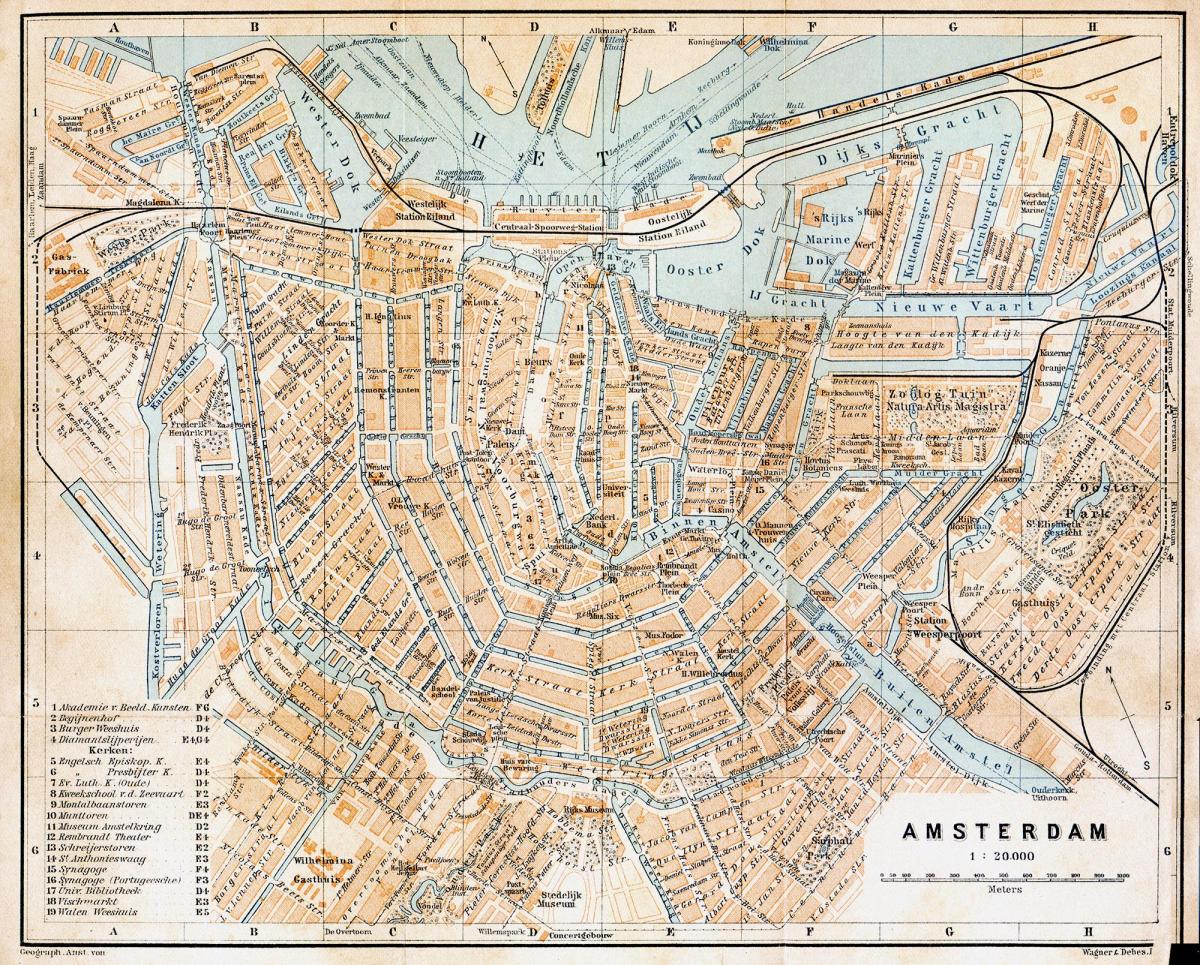 Amsterdam staré město mapa