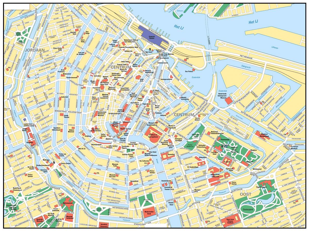 ulice mapa z Amsterodam nizozemsko