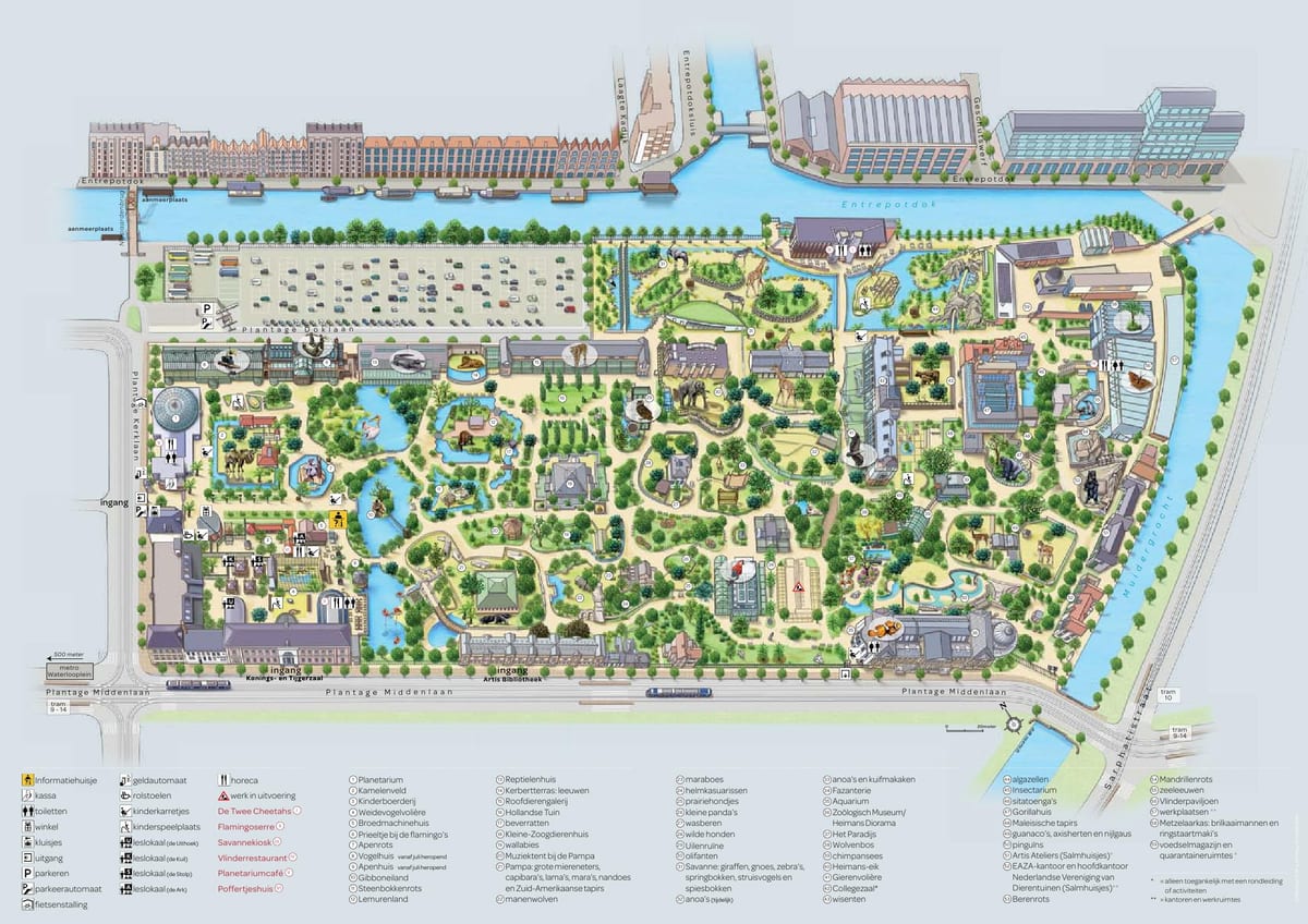 mapa zoo Amsterdam
