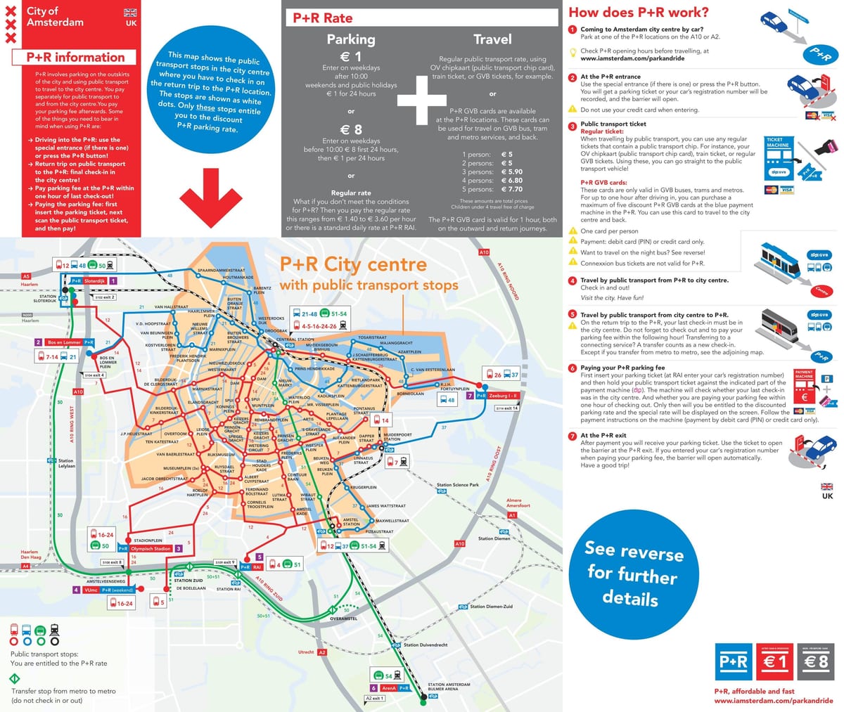 Amsterdam park and ride mapě