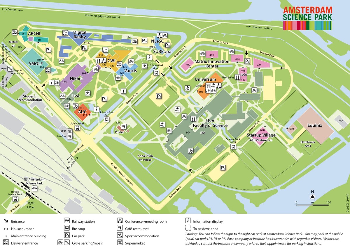 mapa Amsterdam science park