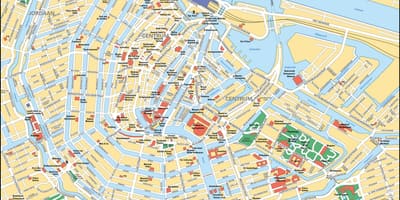 Amsterdam centrum města mapa