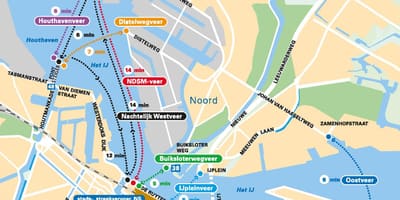 Mapa Amsterdam ferry