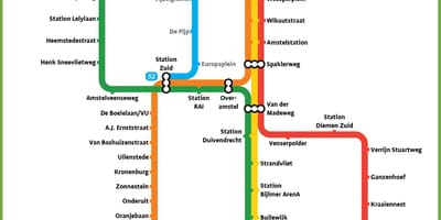Mapa Amsterdam metro