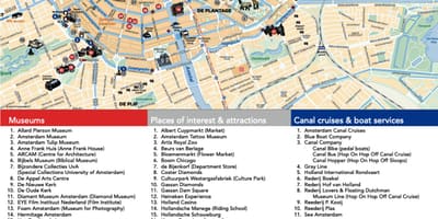 Amsterdam muzea mapě