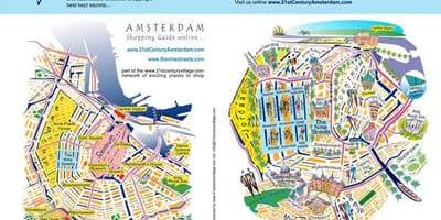 Amsterdam nákupní ulice mapa