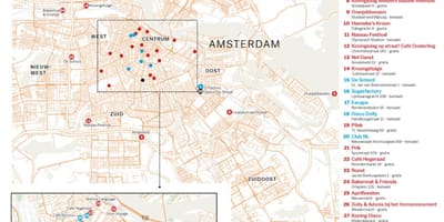 Mapa Amsterdam noční život