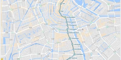 Amsterdam tramvajové 4 mapa trasy