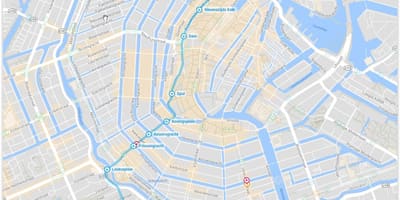 Tramvaj 5 Amsterdamu mapa trasy