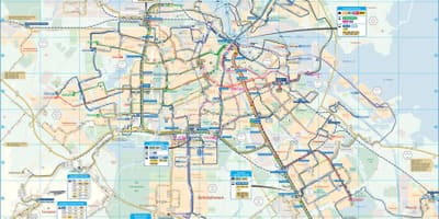 Mapa Amsterdam veřejné dopravy