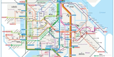 Amsterdam železniční systém mapě