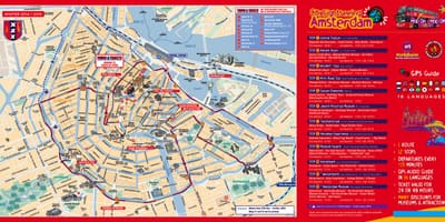 Amsterdam hop on hop off bus mapa
