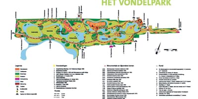 Mapa vondelpark Amsterdam